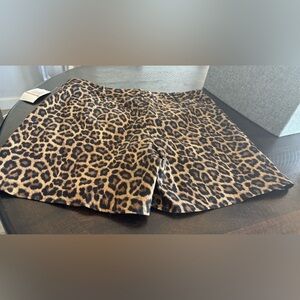 MICHAEL Michael Kors Brown Leopard Print High Waist Shorts